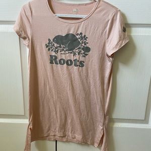 (3/$25) Pink and grey roots kids xxl age 13-14 tshirt euc